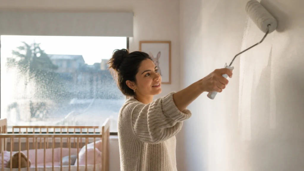 pintura-anti-hongos-nano-cobre-mujer-aplicando-invierno-santiago