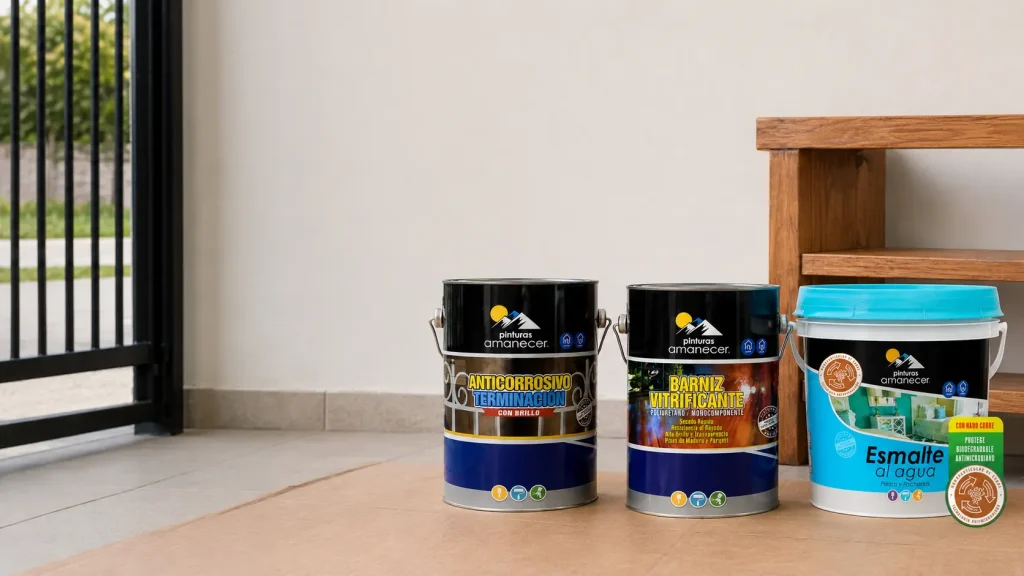 Anticorrosivo, barniz vitrificante y esmalte al agua de Pinturas Amanecer